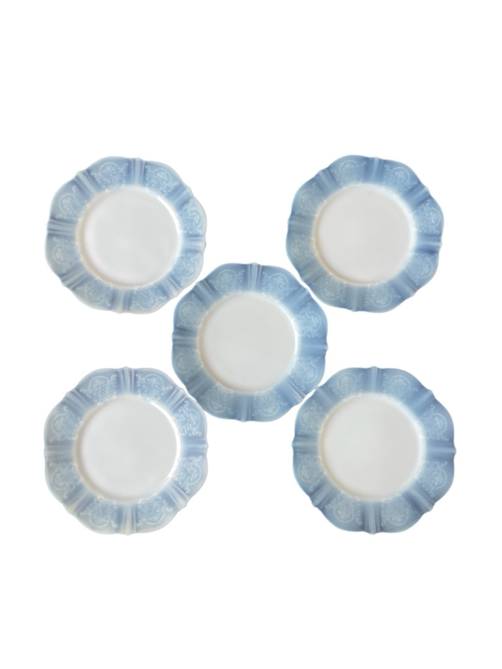 5 American Sweetheart Monax (White) collection by MacBeth-Evans 6 Inch Plates